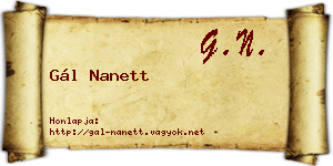 Gál Nanett névjegykártya